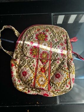 Vera Bradley Quilted Floral Mini Backpack in Pink, Yellow & Green
